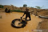 Warga mendulang intan dan emas secara tradisional di kelurahan Sungai Tiung, Cempaka, Banjarbaru, Kalimantan Selatan, Jumat (13/9/2019).Dalam sehari pendulang intan dan emas di kawasan itu mampu mendapatkan uang Rp10.000 sampai Rp50.000 dari hasil penjualan intan dan emas.Foto Antaranews Kalsel/Bayu Pratama S.