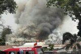 Asrama Polisi di  Palembang hangus terbakar