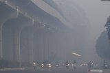 Palembang masih diliputi kabut asap pekat