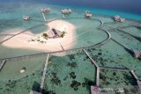 Foto udara obyek wisata Pulo Cinta Ecoresort di Botumoito, Kabupaten Boalemo. (Foto ANTARA/Adiwinata)