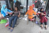 Warga mendonorkan darahnya di arena Car Free Day (CFD) Pamekasan, Jawa Timur, Minggu (12/1/2020). Kegiatan tersebut sebagai antisipasi terhadap tingginya kebutuhan  darah, akibat dampak dari peralihan musim kemarau ke musim hujan. Antara Jatim /Saiful Bahri/zk.