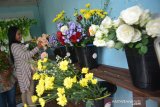 Pembeli memilih bunga mawar di Desa Bareng, Kabupaten Jombang, Jawa Timur, Selasa (11/2/2020). Jelang perayaan Valentine atau hari kasih sayang permintaan buket bunga yang dijual mulai Rp15 ribu-Rp25 ribu per buah meningkat dibandingkan hari biasa hanya 15 buket saat ini bisa mencapai 30-50 buket bunga. Antara Jatim/Syaiful Arif/zk