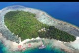 Foto aerial Pulau Sebaru Kecil di Kepulauan Seribu, Jakarta, Senin (26/2/2020). Pulau tersebut akan menjadi lokasi observasi 188 WNI ABK World Dream suspect virus corona. ANTARA FOTO/Akbar Nugroho Gumay/nym.