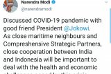 Presiden Jokowi dan PM Modi bertelepon membahas pandemi COVID-19