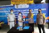 Jasa Raharja Lampung serahkan bantuan mobil ambulans ke Polresta Bandarlampung