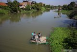 Anggota tim peneliti dari Ecological Observation and Wetlands Conservation (Ecoton) menyaring air untuk meneliti kandungan mikroplastik di sungai kawasan Karang Pilang, Surabaya, Jawa Timur, Sabtu (4/7/2020). Dalam penelitian tersebut tim peneliti Ecoton menemukan sejumlah polutan berbahaya dan mengidentifikasi enam mikroplastik yang dapat merusak ekosistem serta mencemari sungai Surabaya yaitu dari bentukan fiber, fragment, filament, granular, foam dan pelet. Antara Jatim/Moch Asim/zk.