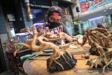 Doris Angga Saputra, menyelesaikan pembuatan bonsai aquascape di Desa Gadingmangu, Kecamatan Perak, Kabupaten Jombang, Jawa Timur, Selasa (27/10/2020). Setelah usaha kafe dan barbershop tutup akibat pandemi COVID-19, bapak tiga anak ini sukses merintis usaha aquascape yang dijual mulai Rp 600 ribu hingga jutaan tergantung tingkat kesulitan serta ukuran. Antara Jatim/Syaiful Arif/zk.