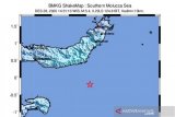 Gempa tektonik M 5,3 di Teluk Tomini akibat subduksi Laut Maluku