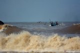 Perahu nelayan pulang dari melaut di pantai Puger, Jember, Jawa Timur, Senin (1/2/2021).  BMKG memperingatkan gelombang tinggi lebih dari 2,5 meter di perairan selatan Jawa Timur disertai hujan, sehingga nelayan diminta waspada saat melaut. Antara Jatim/Seno/zk