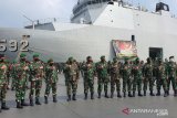 KRI Banjarmasin-592 angkut prajurit TNI