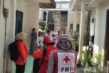 Relawan Palang Merah Indonesia (PMI) dan Satgas Jumantik sedang mengamati kemungkinan adanya jentik nyamuk di sekitar rumah warga di Desa Sokaraja, Kecamatan Pagentan, Kabupaten Banjarnegara, Jawa Tengah. (Antara/HO/PMI/IFRC).