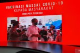 Presiden Jokowi tinjau vaksinasi massal TNI-Polri serentak seluruh Indonesia