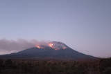 Api membakar hutan di lereng Gunung Lewotolok di Kecamatan Ile Ape, Kabupaten Lembata, Provinsi Nusa Tenggara Timur, Kamis (29/7/2021). Kebakaran hutan tersebut terjadi akibat erupsi gunung Lewotolok dengan dentuman kuat disertai lava pijar. Bali Antaranews/Humas BNPB/nym.