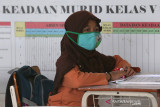 Sekolah Tatap Muka Terbatas di Banda Aceh. Aktivitas belajar mengajar tatap muka terbatas di Sekolah Dasar (SD) Negeri 42, Banda Aceh, Aceh, Sabtu (31/7/2021). Pemerintah Kota Banda Aceh kembali mengizinkan sekolah menggelar kegiatan belajar mengajar tatap muka terbatas dengan membatasi 50 persen siswa yang hadir dan menerapkan protokol kesehatan COVID-19 dengan ketat. ANTARA/Irwansyah Putra