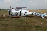 Helikopter Kemenhub terguling di bandara Tangerang