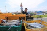 Pekerja mengangkut ikan di pelabuhan perikanan Karangsong, Indramayu, Jawa Barat, Senina (27/9/2021). Kementerian Kelautan dan Perikanan (KKP) akan terus memacu perbaikan dan pembenahan terhadap pelabuhan perikanan di berbagai daerah yang kurang memenuhi standar pada tahun 2022. ANTARA FOTO/Dedhez Anggara/agr