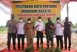 Bupati Lampung Tengah hadiri acara peletakan batu pertama pembanguan Makodim 0433/LT