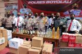 1.149 botol minuman keras ilegal disita polisi Boyolali
