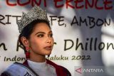 Jaswin Kaur Dhillon terpilih sebagai Putri Indonesia Maluku, dan akan mewakili daerah tersebut pada ajang Putri Indonesia 2022. (ANTARA FOTO/FB Anggoro)