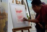 Pameran lukisan cat air di Bandara Lombok