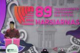Gubernur Jawa Barat Ridwan Kamil memberikan kata sambutan saat pembukaan peringatan ke - 89 Hari Penyiaran Nasional (Harsiarnas) di  Bandung, Jawa Barat, Jumat (1/4/2022). Peringatan ke - 89 Harsiarnas kali ini sekaligus pelaksanaan 