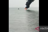 Sebuah speedboat terbakar  di Tarakan