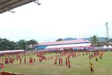 Tarian massal siswa SMP se-Kota Solok meriahkan peluncuran muatan lokal bahasa dan sastra Minangkabau