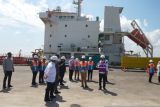 Presiden Joko Widodo meresmikan Terminal Kijang Pelabuhan Pontianak di Kabupaten Mempawah, Selasa (9/8/2022). Pelabuhan ini merupakan terbesar di Kalbar sebagai upaya percepatan konektivitas dan peningkatan daya saing (ANTARA/Dedi)