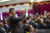 Perwakilan delegasi menghadiri Konferensi Internasional Pimpinan MPR OKI di Gedung Asia Afrika, Bandung, Jawa Barat, Selasa (25/10/2022). Konferensi Pimpinan MPR Negara-negara OKI tersebut merupakan pertemuan Internasional untuk membahas forum MPR dalam mewujudkan perdamaian dunia dan penguatan parlemen dari negara-negara Islam. ANTARA FOTO/M Agung Rajasa/agr