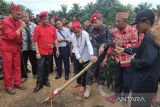 Ketua DAD Kalteng turut menyaksikan pembukaan portal adat di depan gerbang PT Tapian