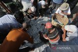 Sejumlah nelayan tradisional menyortir ikan hasil tangkapan pukat darat tradisional di pantai Desa Suak Timah, Kecamatan Samatiga, Aceh Barat, Aceh, Rabu (1/2/2023). Hasil tangkapan nelayan pukat darat tradisional yang biasanya mencapai 55 kilogram dalam sekali tangkap, sejak sepekan terakhir menurun sekitar 50 persen akibat pengaruh cuaca di perairan barat dan selatan Aceh. ANTARA Aceh/Syifa Yulinnas