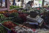 Pedagang melayani pembeli di Pasar Subuh, Kabupaten Ciamis, Jawa Barat, Rabu (8/3/2023). Jelang bulan Ramadhan, harga sejumlah barang kebutuhan pokok di pasar tradisional mengalami kenaikan di antaranya harga cabai domba dari Rp70 ribu per kilogram menjadi Rp100 ribu per kilogram dan telur ayam Rp26 ribu menjadi Rp28 ribu per kilogram. ANTARA FOTO/Adeng Bustomi/agr