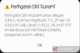 Gempa magnitudo 7,3 guncang Kepulauan Mentawai Sumbar