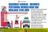 Gubernur Sumbar: meminta Pertamina memastikan dan menjaga stok BBM