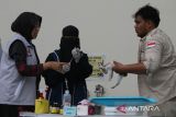 Komunitas pecinta hewan yang tergabung dalam Indonesia Cat Association (ICA) , Cat Lovers Banda Aceh (CLBA)  dan Lingkar Satwa Kutaraja memberikan suntikan vitamin kepada kucing liar  di Pasar Al Mahirah , Banda Aceh, Aceh (5/5/2023). Pemeriksaan kesehatan dan dilanjutkan pemberiatan obat vitamin, antibiotik , obat penyakit kulit dan obat diare dalam upaya mengantisipasi penularan penyakit rabies dan penyakit berbahaya lainnya. ANTARA FOTO/Ampelsa.