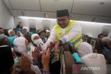 Jamaah kloter 1 di Bandara Soekarno-Hatta diberangkatkan