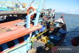 Petugas memeriksa hasil tangkapan ikan kapal trawl  usai penangkapan di Pelabuhan Perikanan Samudera (PPS) Banda Acerh, Aceh, Sabtu (27/5/2023). Pangkalan Pengawasan Sumber Daya Kelautan dan Perikanan (PSDKP) menangkap dua unit kapal ikan Indonesia, KM Surya Citra dan KM Laot Jaya di perarian Langsa dan Lhokseumawe, provinsi Aceh karena menggunakan trawl , tanpa dilengkapi dokumen dan mengamankan sebanyak 15 ABK . ANTARA FOTO/Ampelsa.