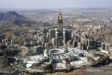 Lansekap kompleks Masjidil Haram diambil dari udara di kota suci Mekkah, Arab Saudi, Jumat (30/6/2023). ANTARA FOTO/Subur Atmamihardja/wsj.