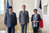 Menhan Prabowo dan Menlu Retno bertemu Presiden Perancis di Istana Elysee