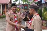 Walau diguyur hujan, Upacara Hari Pramuka ke 62 di Kota Padang Panjang berlangsung khidmat