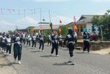 Peserta Pawai Karnaval Di Desa Sempan, Kabupaten Bangka, Provinsi Kepulauan Bangka Belitung dalam rangka memeriahkan HUT ke-78 RI di Desa Sempan, Kabupaten Bangka Kamis (17/8/2023).