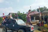 Peserta Pawai Karnaval Di Desa Sempan, Kabupaten Bangka, Provinsi Kepulauan Bangka Belitung dalam rangka memeriahkan HUT ke-78 RI di Desa Sempan, Kabupaten Bangka Kamis (17/8/2023).
