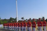 Pemerintah Provinsi Kepulauan Bangka Belitung melaksanakan Upacara HUT ke-78 RI di Lapangan Pemprov Babel, Kamis (17-08-2023). (ANTARA FOTO/ Chandrika Purnama Dewi)