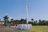 Pemerintah Provinsi Kepulauan Bangka Belitung melaksanakan Upacara HUT ke-78 RI di Lapangan Pemprov Babel, Kamis (17-08-2023). (ANTARA FOTO/ Chandrika Purnama Dewi)