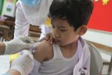 Petugas medis menyuntikkan vaksin Difteri Tetanus (DT) pada seorang anak dalam imunisasi massal di SDN Bumiayu 2, Malang, Jawa Timur, Selasa (5/9/2023). Dinas Kesehatan setempat menggencarkan imunisasi massal atau Outbreak Response Immunization (ORI) Difteri di 12 kelurahan dengan sasaran 43 ribu anak berusia 1 hingga 15 tahun sebagai upaya penanggulangan pasca ditetapkannya kawasan tersebut sebagai Kejadian Luar Biasa (KLB) difteri yang telah menyebabkan seorang anak meninggal dunia. Antara Jatim/Ari Bowo Sucipto/zk.
