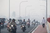 Kabut asap di Palembang