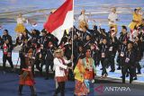 Defile kontingen Indonesia saat pembukaan Asian Games 2022