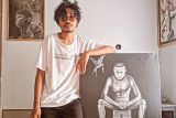 Mengenal Rudini pelukis dari kaki Gunung Rinjani
