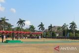 Ratusan prajurit TNI mengikuti upacara HUT ke-78 TNI di halaman kantor Gubernur Bangka Belitung, Kamis (5/10/2023). HUT ke-78 TNI mengusung tema 
