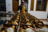 Relawan menyiapkan porsi makanan di Kantor Food Bank Bandung, Bandung, Jawa Barat, Rabu (15/11/2023). Food Bank Bandung mendistribusikan 80-100 porsi makanan per hari kepada masyarakat yang membutuhkan yaitu hasil dari pengumpulan kelebihan makanan layak konsumsi melalui kolaborasi dengan industri makanan, hotel, pemerintah dan warga guna mengupayakan kemandirian dan ketahanan pangan serta mengurangi food waste dari konsumsi yang berlebihan di Kota Bandung. ANTARA FOTO/Novrian Arbi/agr